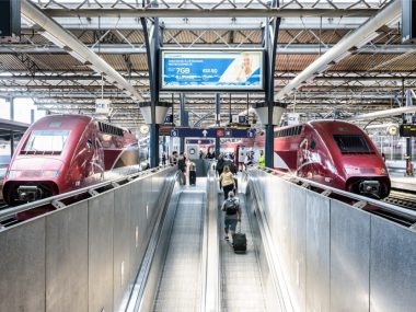 Thalys high-speed trains in Brussels-South railway station