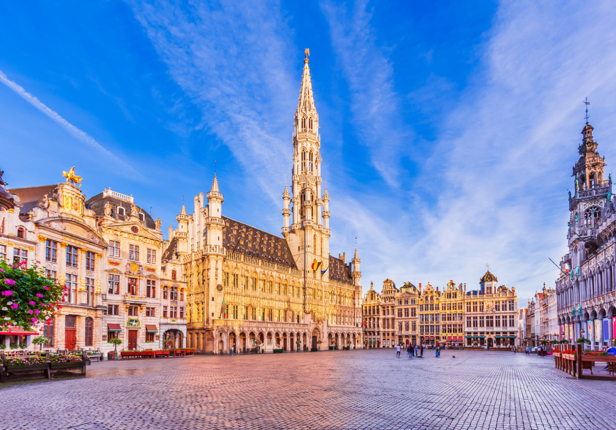 The Grand Place of Brussels (Market square surrounded by guild halls) in Belgium